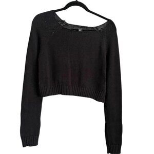 Forever 21 Black Cropped Sweater – Size M